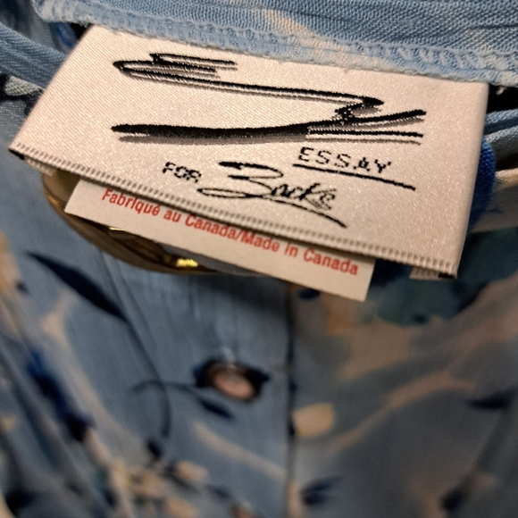 NWT 80s 90s Womens Essay 2 PC Shirt Skirt  Set Floral print sz 12 Top & 10 Skirt - Picture 8 of 12